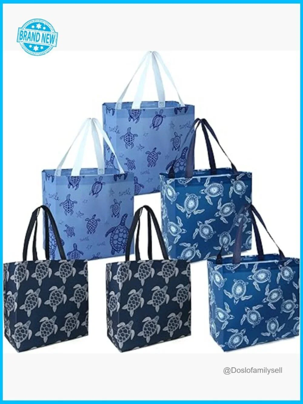 Reusable Grocery Tote Bags 6 Pack Large Foldable Shopping Bags Heavy Duty